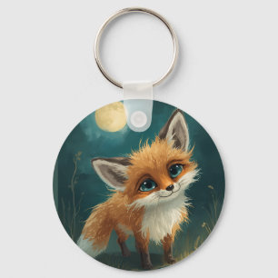 Moonlit Fox, Night Forest  Keychain