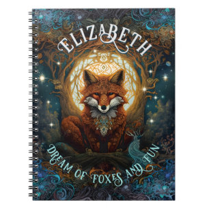 Moonlit Fox Personalised - Storybook Themed Fox Notebook