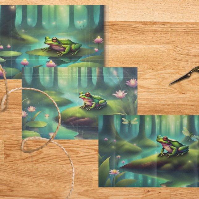 Moonlit Frog Collection Decoupage Wrapping Paper Sheet (Creator Uploaded)