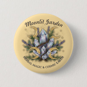 Moonlit Garden Crystal Bouquet • Herbal Magic 2 Inch Round Button