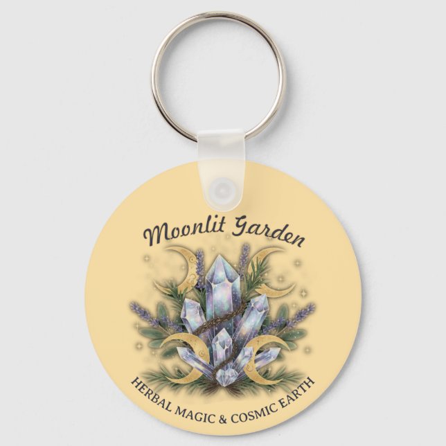 Moonlit Garden Crystal Bouquet • Herbal Magic Keychain (Front)