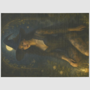 Moonlit Garden Witch Gothic Halloween Decoupage Tissue Paper