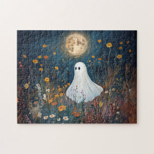 Moonlit Ghost in Wildflowers Jigsaw Puzzle