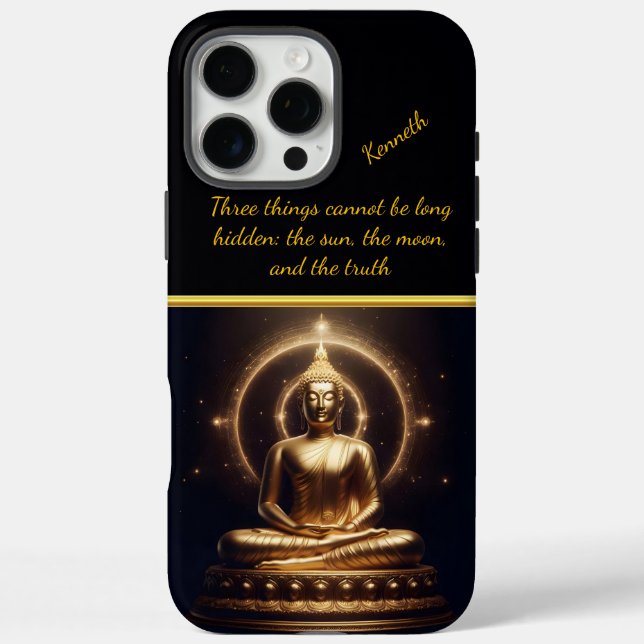 Moonlit Golden Buddha. AI art Case-Mate iPhone Case (Back)