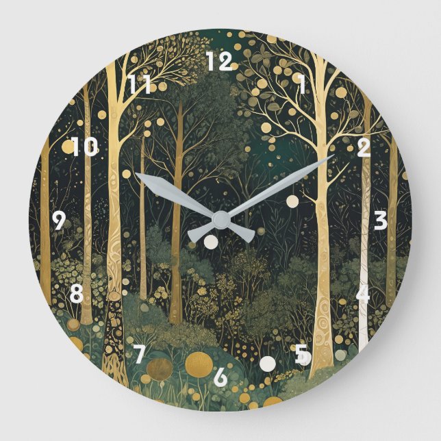 Moonlit Golden Grove Large Clock (Front)