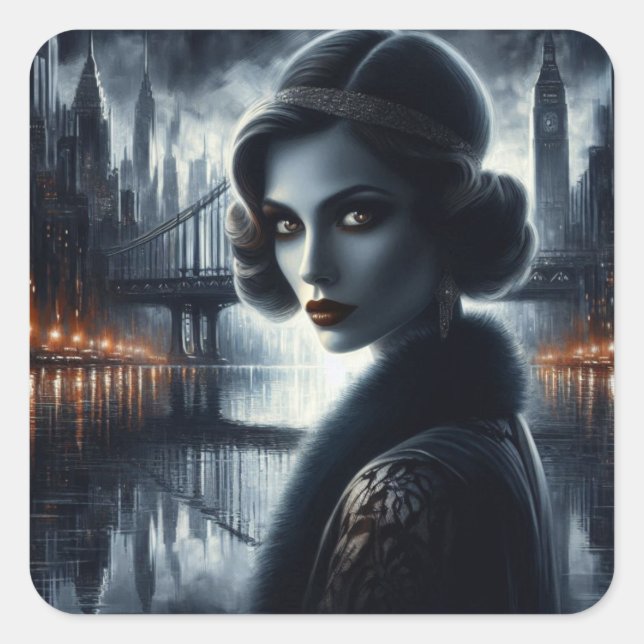 Moonlit Grace Square Sticker (Front)