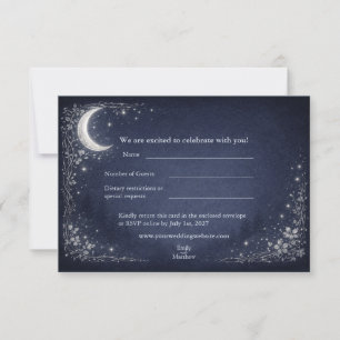 Moonlit Grove Celestial Woodland Wedding RSVP Card