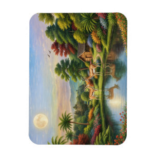 Moonlit Grove Peaceful Wildlife Scene Magnet