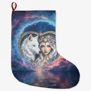 Moonlit Guardian of the Eternal Heart.  Large Christmas Stocking