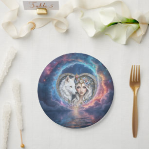 Moonlit Guardian of the Eternal Heart. Paper Plate