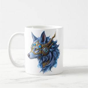 Moonlit Guardian of the Sapphire Veil. Coffee Mug