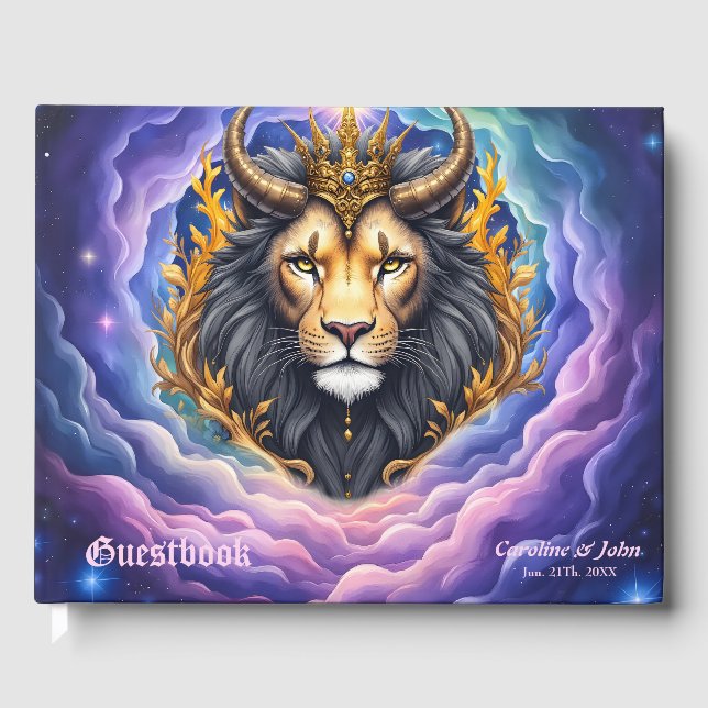 Moonlit Guardians – Cosmic lion.  Guest Book (Front)