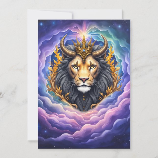 Moonlit Guardians – Cosmic lion Invitation (Back)