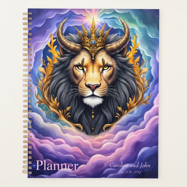Moonlit Guardians – Cosmic lion.  Planner (Front)