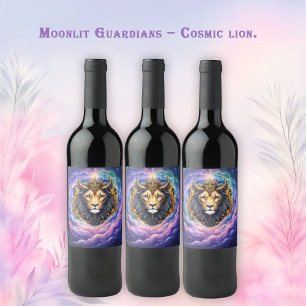 Moonlit Guardians – Cosmic lion. Wine Label