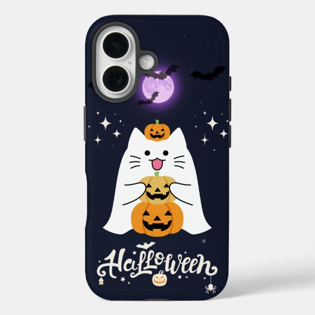 Moonlit Halloween Cat – Spooky & Sweet Night Case-Mate iPhone Case (Back)