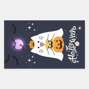 Moonlit Halloween Cat – Spooky & Sweet Night Sticker