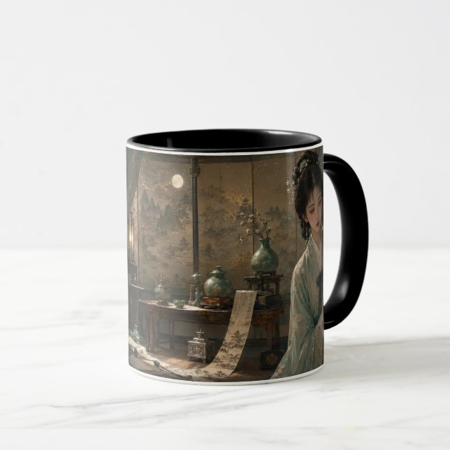 Moonlit Hanbok Girl Artwork Mug (Front Right)