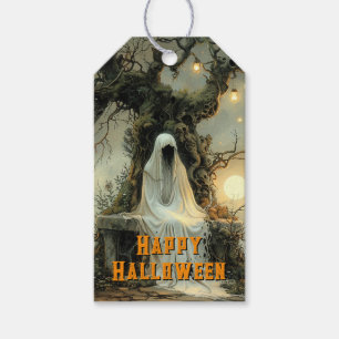 Moonlit Haunt – A Ghostly Welcome for Halloween  Gift Tags