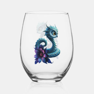 Moonlit Jungle Guardian – Enchanted Owl  Stemless Wine Glass