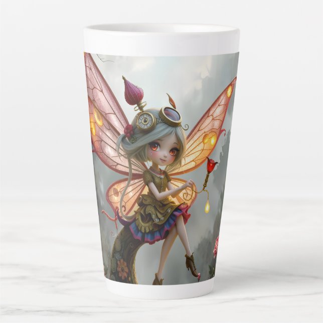 Moonlit Keeper of Clockwork Light. Latte Mug (Front)