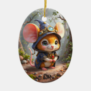 Moonlit Keeper of Tiny Wonders.  Ceramic Ornament