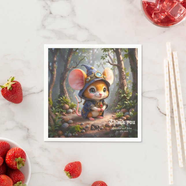 Moonlit Keeper of Tiny Wonders.  Napkin (Insitu)