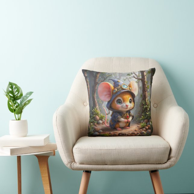 Moonlit Keeper of Tiny Wonders.  Throw Pillow (Chair)