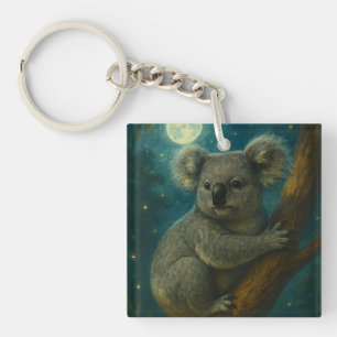 Moonlit Koala Perch Keychain