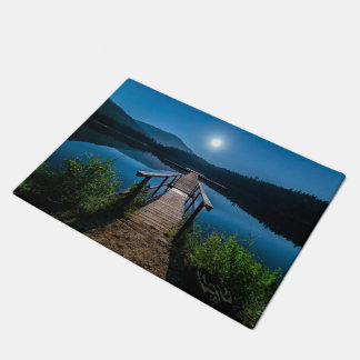 Moonlit Lake Dock Scenic Rug