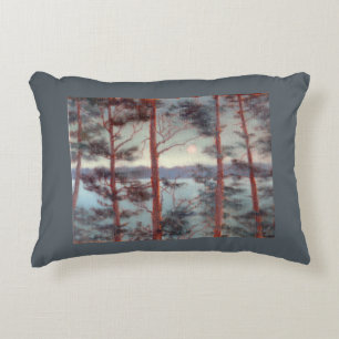 Moonlit Lake Throw Pillow