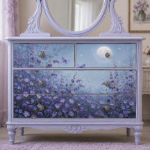 Moonlit Lavender Butterfly Meadow Decoupage