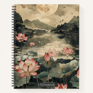 Moonlit Lotus Lake (1) Notebook