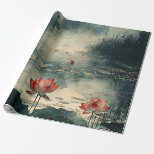 Moonlit Lotus Lake (2) Wrapping Paper