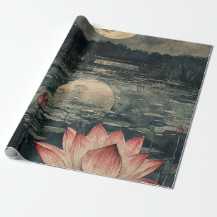 Moonlit Lotus Lake (4) Wrapping Paper