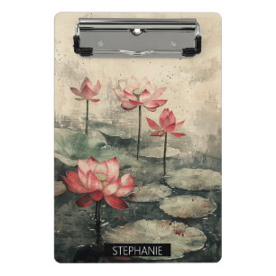 Moonlit Lotus Lake (6) Mini Clipboard