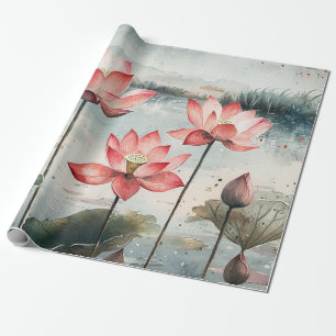 Moonlit Lotus Lake (7) Wrapping Paper
