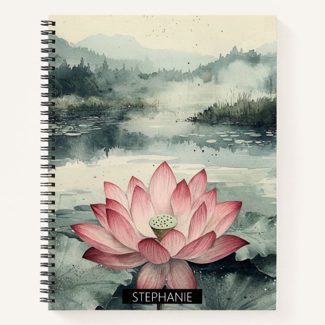 Moonlit Lotus Lake (9) Notebook (Front)