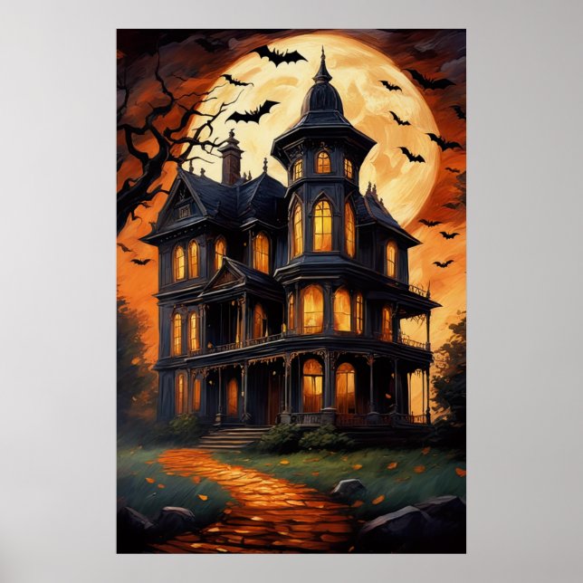 Moonlit Manor, Spooky Vibes Poster (Front)