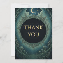 Moonlit Masquerade Elegant Thank You Card
