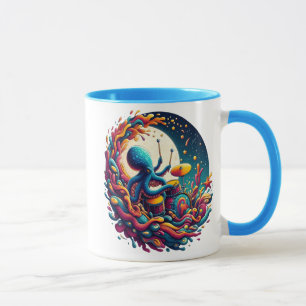 Moonlit Melodies Octopus Drummer Mug