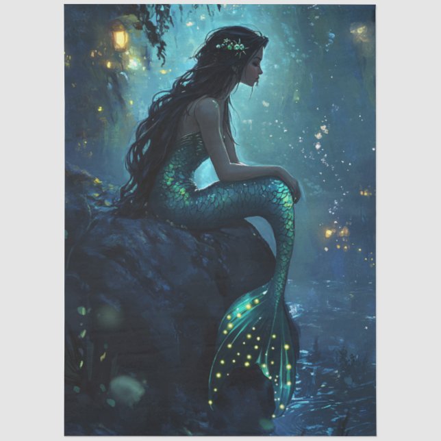 Moonlit Mermaid Decoupage Tissue Paper (Front)