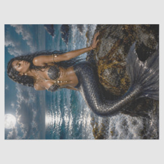 Moonlit Mermaid Decoupage Tissue Paper | Dark