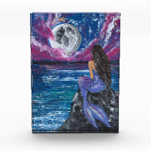 Moonlit mermaid handmade artwork 