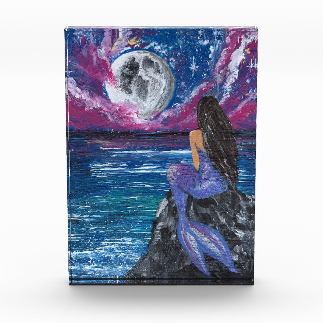 Moonlit mermaid handmade artwork  photo block (Front)