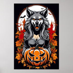 Moonlit Metamorphosis, Female Werewolf Poster