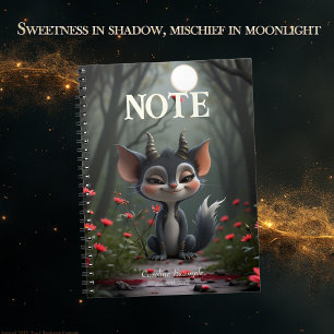 Moonlit Mischief Forest Spirit of Crimson Bloom. Notebook