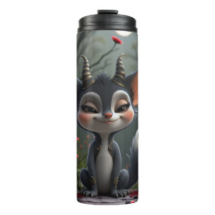 Moonlit Mischief Forest Spirit of Crimson Bloom. Thermal Tumbler