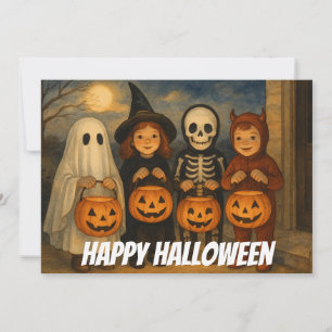 Moonlit Mischief – The Trick-or-Treat Quartet  Holiday Card