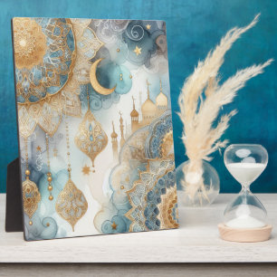 Moonlit Mosque Serenity for Ramadan Plaque